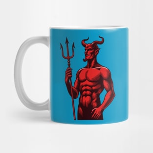 Red devil with trident Mug